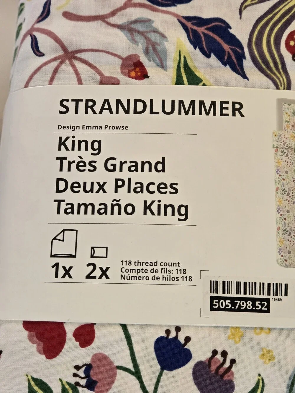 STRANDLUMMER King Floral Duvet Set - Multicolor